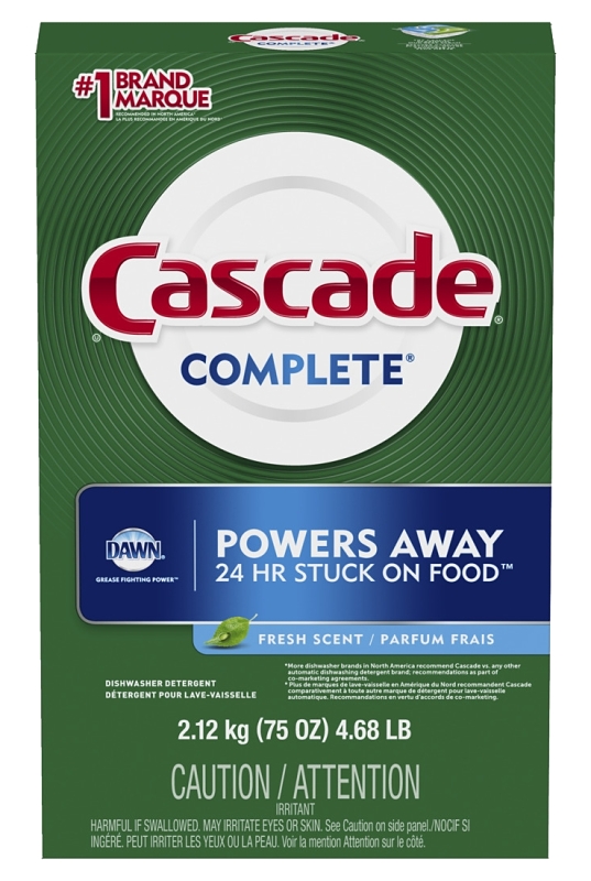 Cascade 33836 Dishwasher Detergent 75 oz Powder Scented White