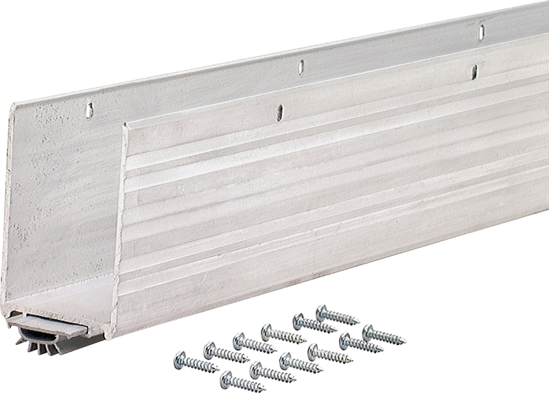 M-D DB054 Series 68593 Door Bottom, 36 in L, 1-3/4 in W, 3-1/2 in H, Vinyl, Silver