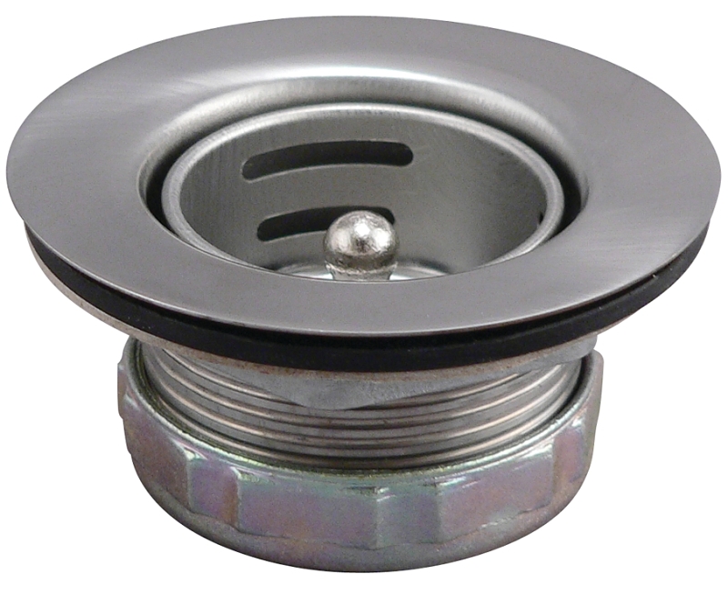 Keeney 879TPC Master Duplex Basket Strainer with Grid and Stopper, 2-13/16 in Dia, Stainless Steel, Polished Chrome