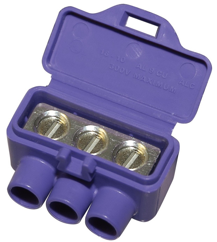 King Innovation AlumiConn 95104 Wire Connector, 12 to 10, 18 to 10 AWG Wire, 3-Pole, Copper Contact