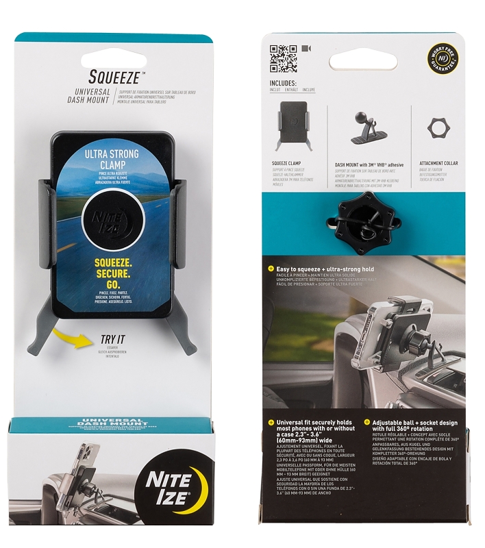 Nite Ize Squeeze SUDK-01-R8 Universal Dash Mount, Dash Mounting