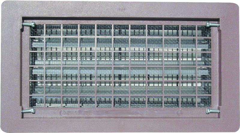 Witten Vent 306MGR Foundation Vent, 16 in W, 8 in H, 65 sq-in Net Free Ventilating Area, Mesh Grill, Thermoplastic, Gray