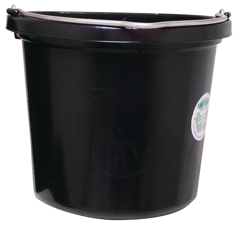 Fortex-Fortiflex FB-120 Series FB-120BX Bucket, 20 qt Volume, Polyethylene/Rubber, Black