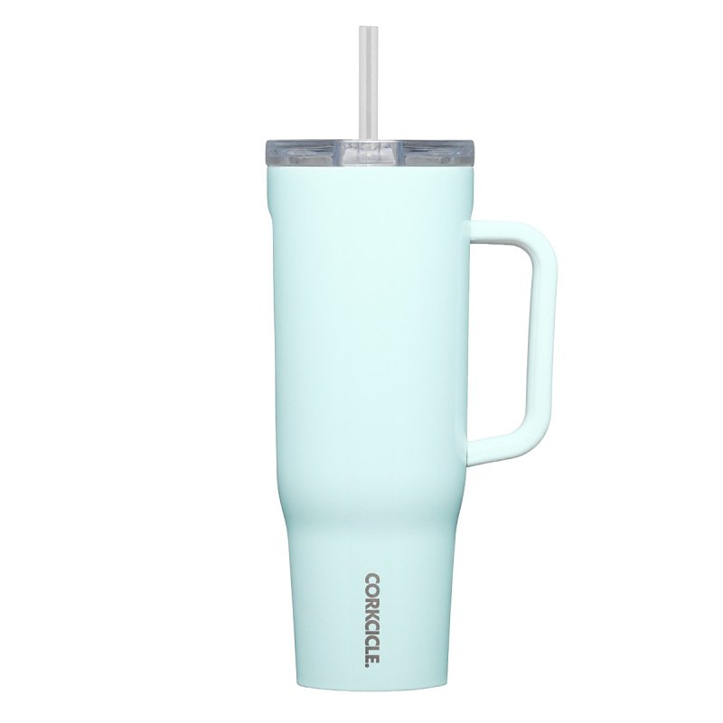 CORKCICLE 2240GPB Tumbler, 40 oz, Sip Plus Straw Lid, Steel, Gloss Powder Blue, Insulated