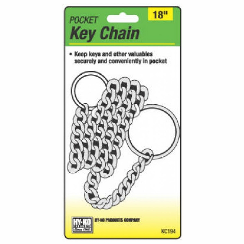 2GO KC194 Key Chain, Split Ring, Nickel-Plated/Silver, Pack of 5