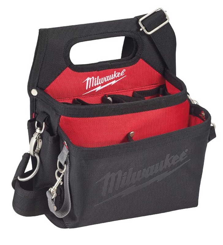 Milwaukee 48-22-8112 Electrician's Work Pouch, 15-Pocket, Nylon, Black/Red, 12.8 in W, 3-1/2 in H, 10-1/2 in D