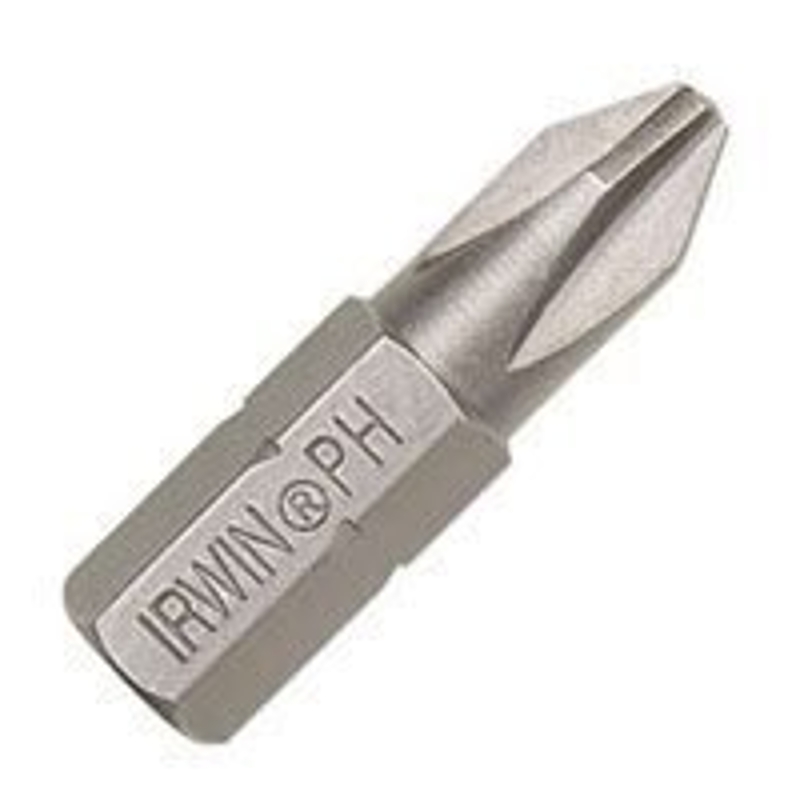 Irwin 3510052C Insert Bit, #1 Drive, Phillips Drive, 1/4 in Shank, Hex Shank, 1 in L, Tool Steel