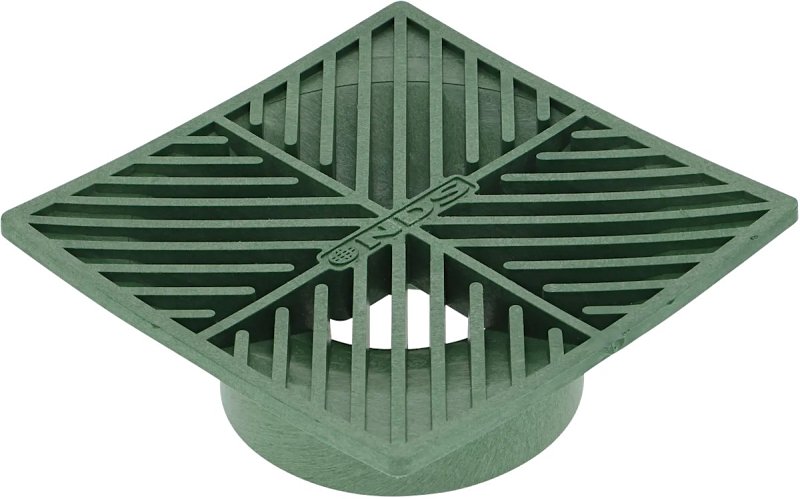NDS 05 Drain Grate, 6 in Dia, 5.88 in L, 5.88 in W, Square, 1/4 in Grate Opening, HDPE, Green, Yes