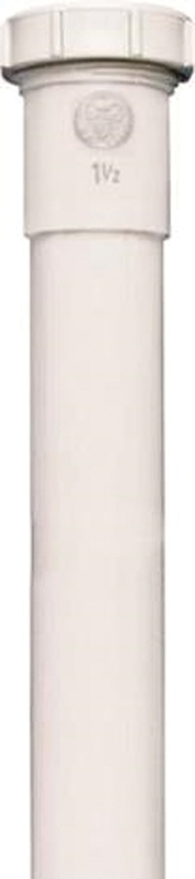 Plumb Pak PP55-12W Series Pipe Extension Tube, 12 in L, 1-1/2 in, Slip Joint, Polypropylene, White