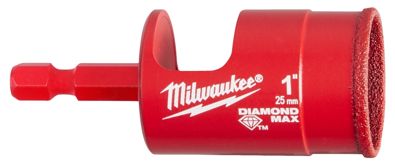 Milwaukee Diamond MAX 49-56-0517 Hole Saw Bit, 1 in Dia, 1/2 in D Cutting, Diamond Cutting Edge