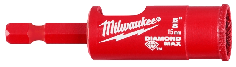 Milwaukee Diamond MAX 49-56-0513 Hole Saw Bit, 5/8 in Dia, 1/2 in D Cutting, Diamond Cutting Edge
