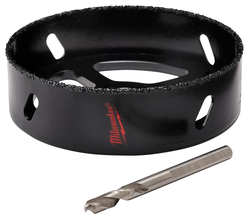 Milwaukee 49-56-0300 Hole Saw with Pilot Bit, 4-3/8 in Dia, 1 in D Cutting, 5/8-18 Arbor, Carbide Cutting Edge