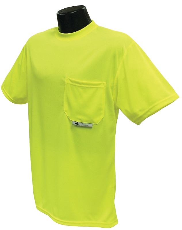 Radians ST11-NPGS-2X Lightweight, Pullover Safety T-Shirt, 2XL, Polyester, High-Visibility Green, Crew Neck, Regular