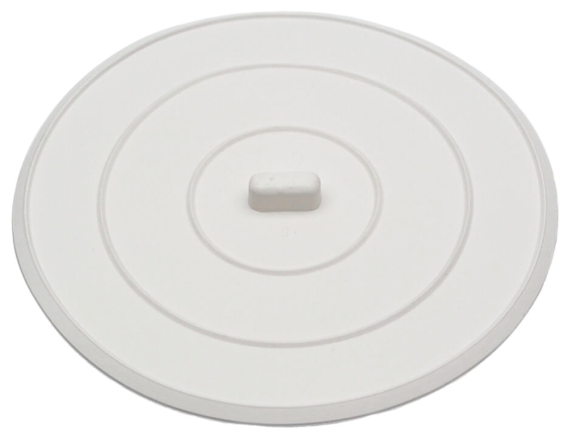 Danco 89042 Suction Sink Stopper, Flat, Rubber, White, For: Universal Bathroom and Kitchen Sinks and Drains