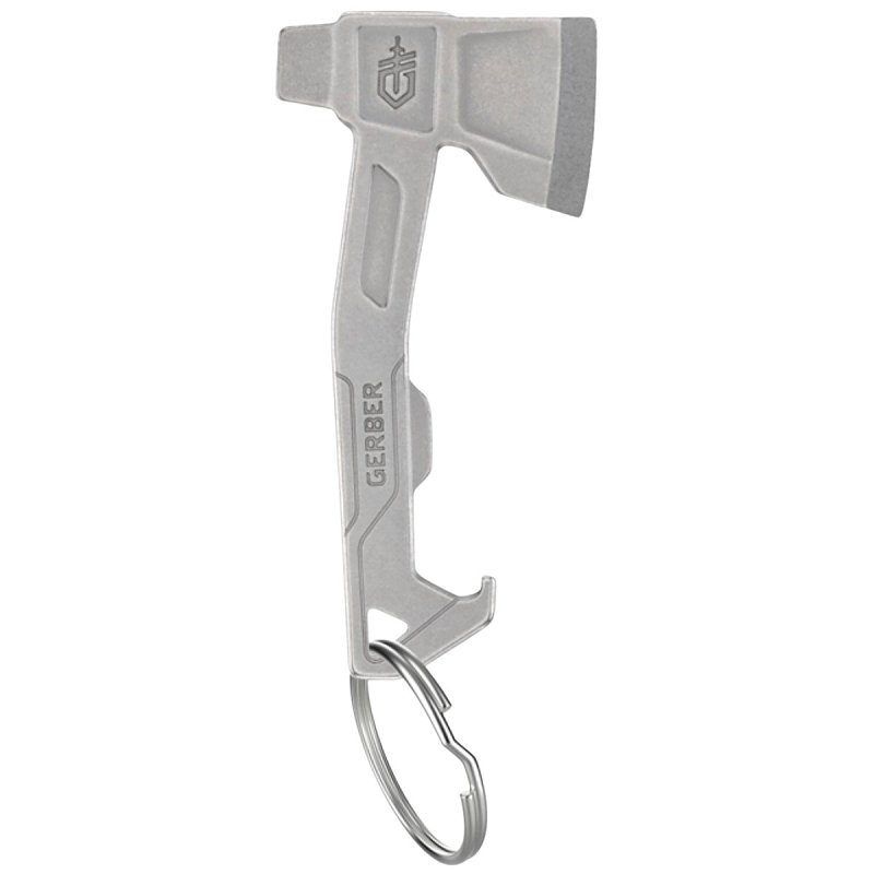 Gerber 1074043 Axe Keychain Multi-Tool, 3-Function, Stainless Steel, Silver