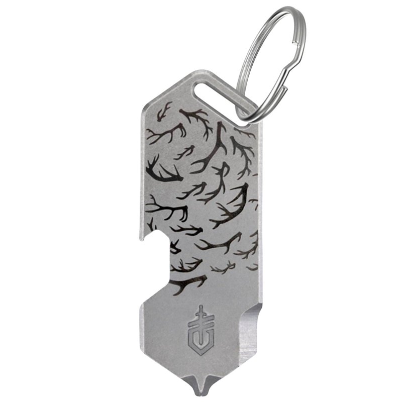 Gerber Shard DT Series 1074040 Antlers Keychain Mini Multi-Tool, 3-Function, Stainless Steel, Silver