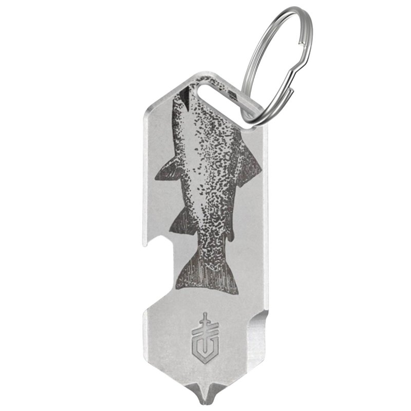 Gerber Shard DT Series 1074009 Fish Keychain Mini Multi-Tool, 3-Function, Stainless Steel, Silver