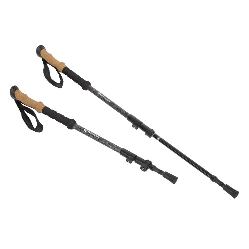 Stansport 19010 Trekking Pole, 25 to 53 in Telescoping, Aluminum, Cork-Grip Handle