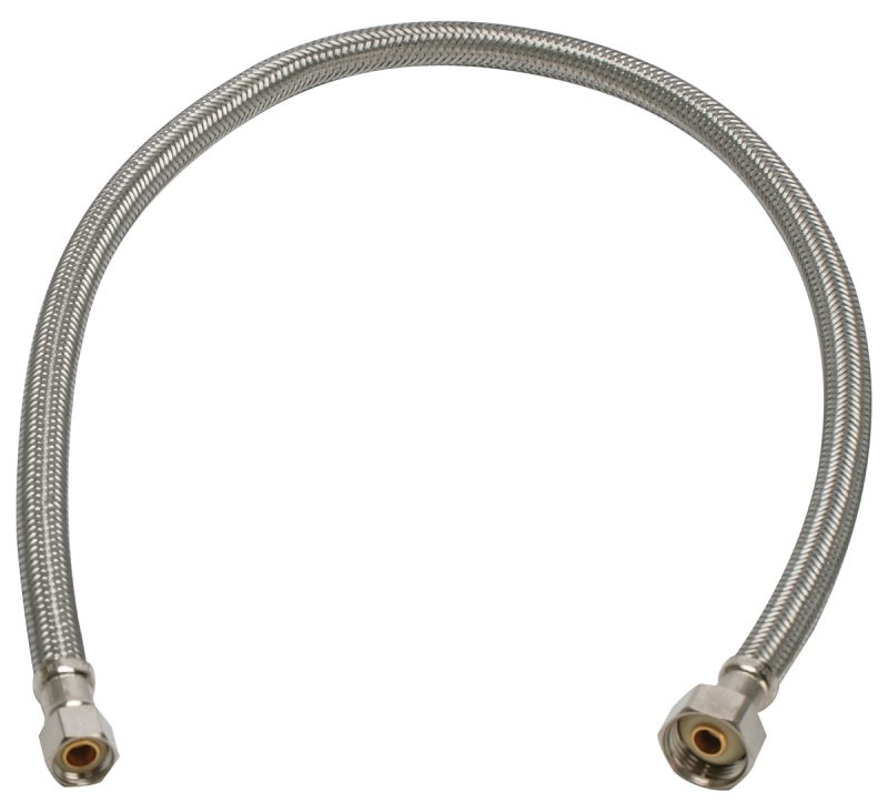 Fluidmaster B1F30 Water Supply Connector, 3/8 in Inlet, Compression Inlet, 1/2 in Outlet, FIP Outlet, 30 in L