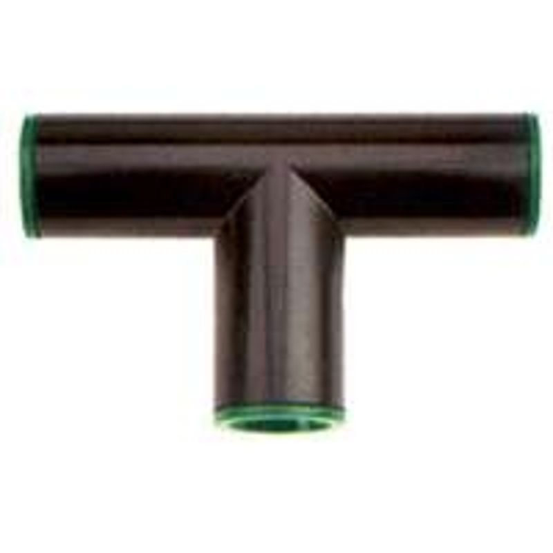Raindrip 347G00UB Drip Tee, 1/2 in Connection, Compression, ABS, Black/Green