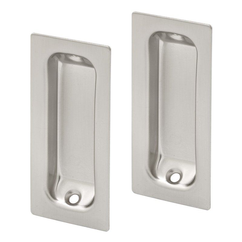 Prime-Line N 7342 Door Pull, 1-3/8 in W, 3/8 in D, 3-1/4 in H, Brass, Satin Nickel