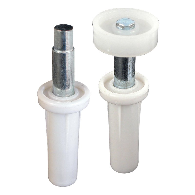 Prime-Line N 7265 Door Pivot and Guide Set, 7/16 in Dia Base, 1-1/2 in H Base, Plastic/Steel