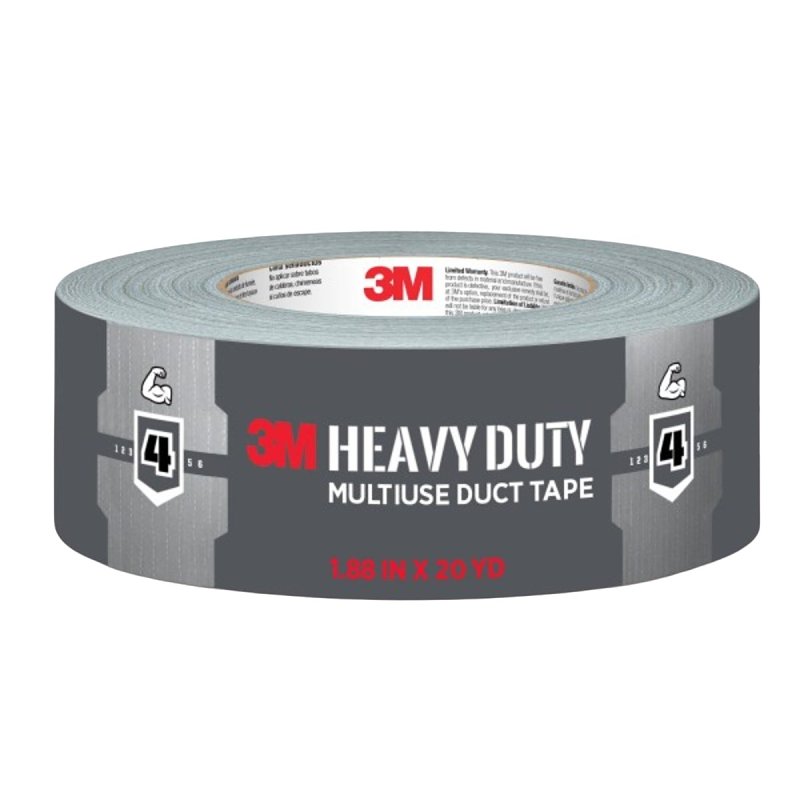 Scotch 2120-A Duct Tape, 20 yd L, 1.88 in W, Polyethylene-Coated Multi-Filament Scrim Backing, Transparent