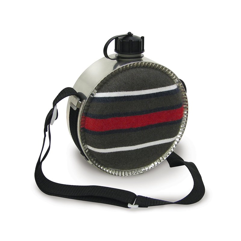 Stansport 280 Blanket Canteen, 2 qt Capacity, Plastic, Multi-Color, Screw-On Cover/Lid, 7-1/4 in L, 7-1/4 in W, 3 in H