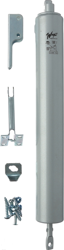 Wright Products V150 Pneumatic Door Closer, 1-1/2 in Dia Rod, 12-5/8 in L, Aluminum, 90 deg Opening