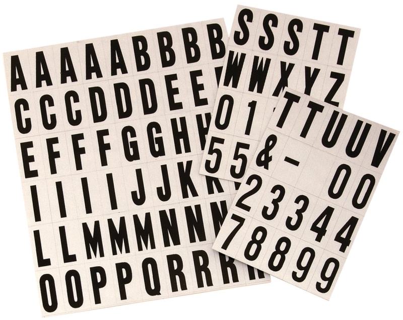 Hy-Ko MM-21 Packaged Reflective Number and Letter Set, Character: 0 to 9, A to Z, -!, 3/4 in H Character, Vinyl, Pack of 10