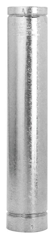 Selkirk 4RV-2 Type B Gas Vent Pipe, 4 in OD, 2 ft L, Steel, Galvanized