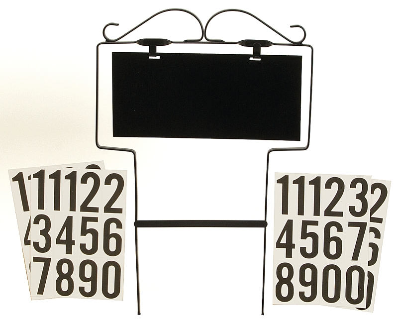 Hy-Ko 500-GF Lawn Marking House Number Kit, Character: 0 to 9, Black Character, White Background, Iron