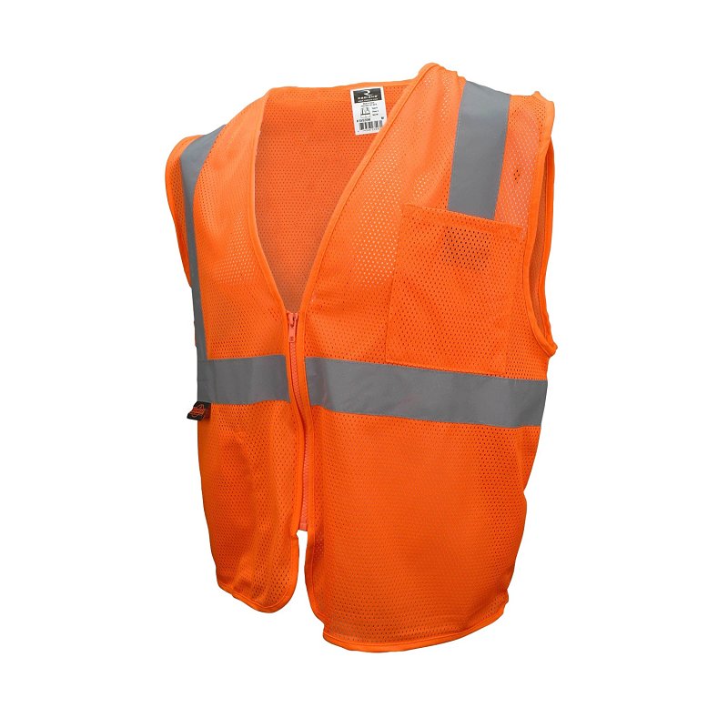 Radwear SV2ZOM-3X Economy Safety Vest, 3XL, Unisex, Fits to Chest Size: 32 in, Polyester, High-Visibility Orange