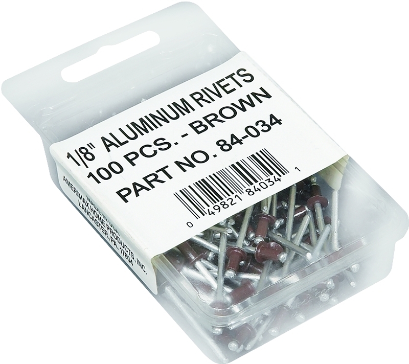 Amerimax 84034 Gutter Rivet, 1-1/2 in L, Aluminum, 100/PK Amerimax 84034 Gutter Rivet, 1-1/2 in L, Aluminum, 100/PK
