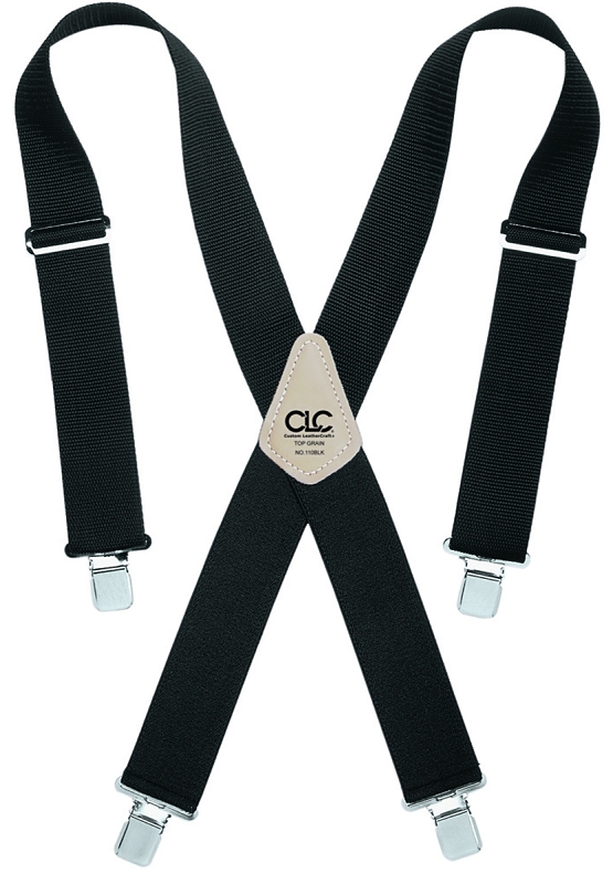CLC TOOL WORKS 110BLK Heavy-Duty Work Suspender, One-Size, Elastic, Black