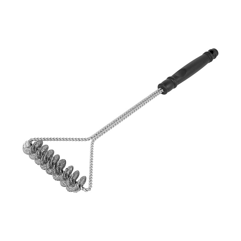 Grill Zone 00399TV Coil Grill Brush, 3 in W Brush, Stainless Steel Bristle, 6-1/2 in L Trim, Plastic Handle, 18 in L