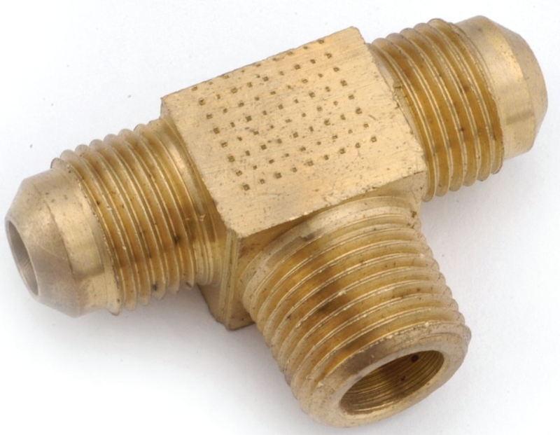Anderson Metals 754045-0808 Tee, 1/2 in, Flared x Flared x MPT, Brass