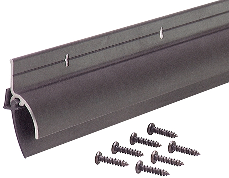 M-D 68734 Door Sweep, 36 in L, 3/4 in W, Aluminum Flange, Vinyl Insert, Yes
