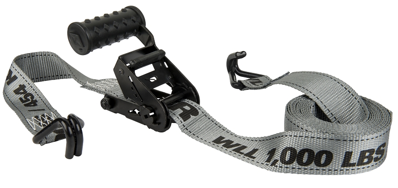 Keeper Diamond Series 45545 Tie-Down, 1-1/2 in W, 12 ft L, Steel, Gray, 1000 lb, J-Hook End Fitting