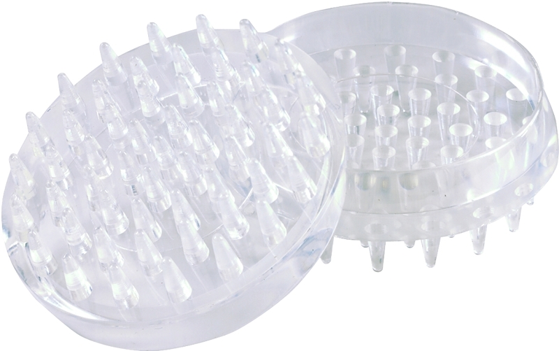 Shepherd Hardware 9082 Spiked Furniture Cup, Plastic, Clear, 1-7/8 in Dia Dimensions, Pack of 6