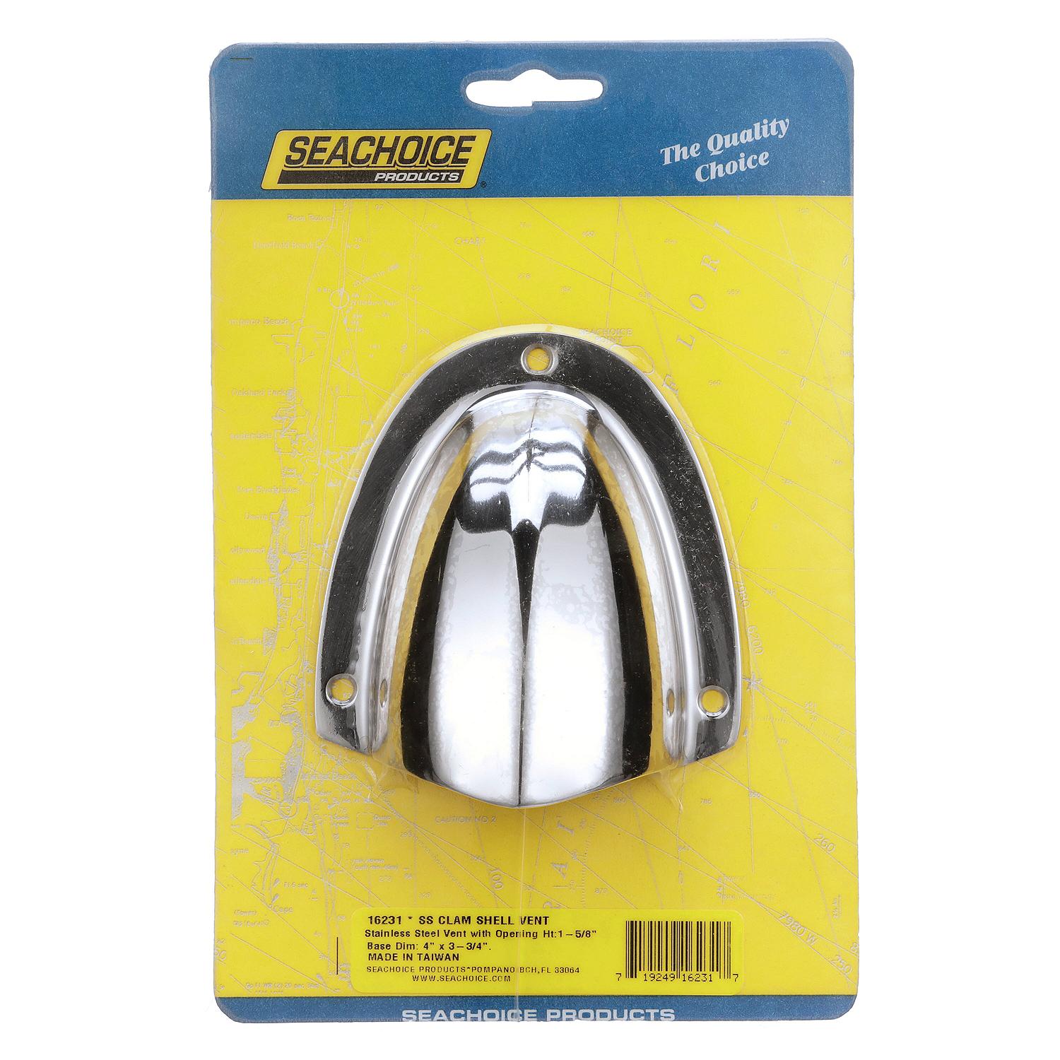 Seachoice 16231 Stainless-Steel Clam Shelll Ventilator - 3-3/4â³ x 3-3/4â³ x 1-7/8â³