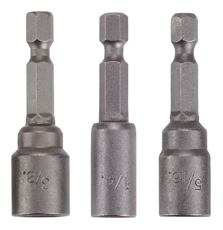 Irwin IWAF242-3 Nutsetter Set, 3-Piece, Lobular, Steel, Black Oxide