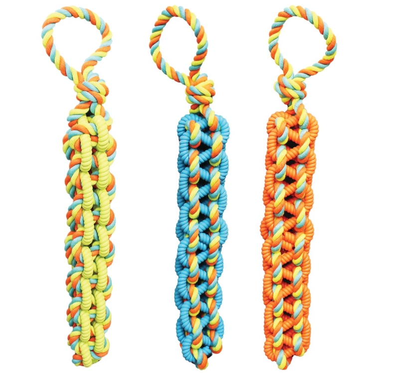 Chomper WB15530 Dog Toy, 20 in, Chew, Fetch, Tug Toy, Braided Rope, TPR