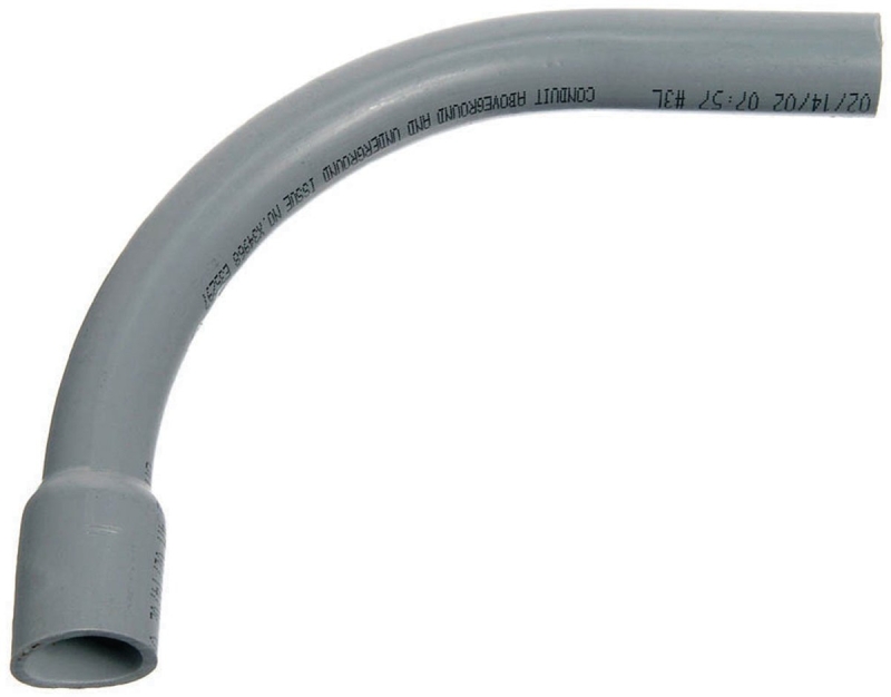 Carlon UA9AHB-CTN Elbow, 1-1/2 in Trade Size, 90 deg Angle, SCH 40 Schedule Rating, PVC, Bell, Gray
