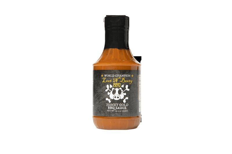 Loot N' Booty BBQ LB02108 BBQ Sauce, Liquid, Honey Gold, 19.5 oz Bottle