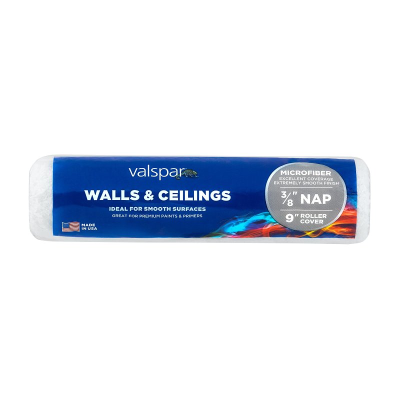 Valspar Wall and Ceilings Series 888630900 Paint Roller Cover, 3/8 in Thick Nap, 9 in L, Microfiber Cover