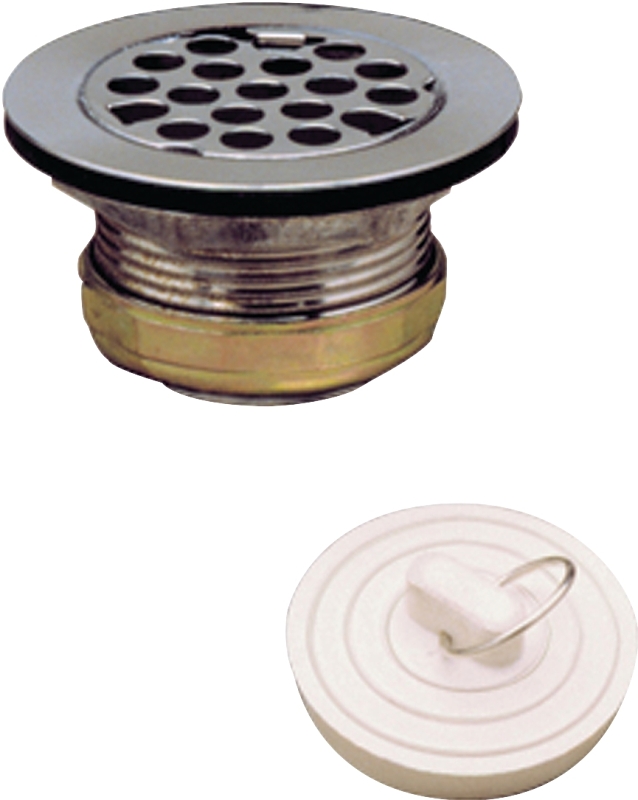 Plumb Pak PP5422 Master Duplex Strainer with Grid and Stopper, Stainless Steel, For: 2 to 2-1/2 in Dia Opening Sinks