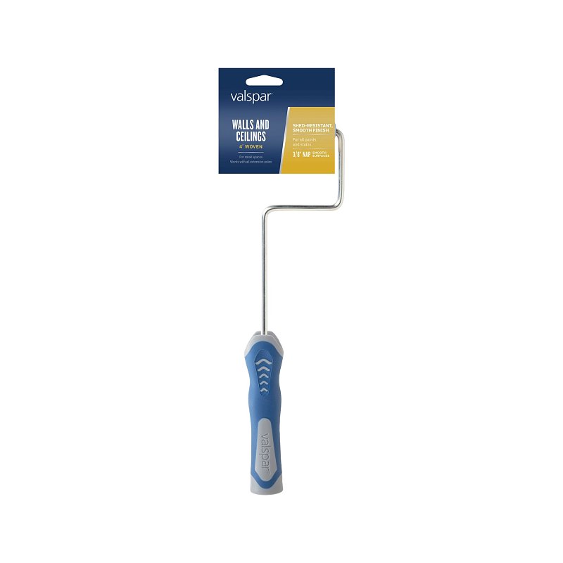 Valspar Wall and Ceilings Series 880430200 Paint Roller Frame, 4 in L Roller, Plastic Handle, Ergonomic Handle