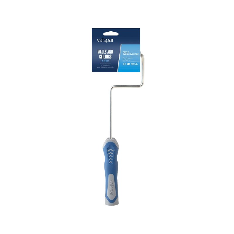 Valspar Wall and Ceilings Series 880420200 Paint Roller Frame, 4 in L Roller, Plastic Handle, Ergonomic Handle