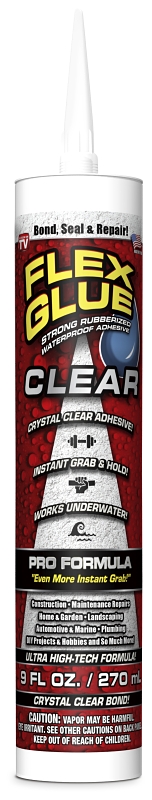 Flex Seal GFSCLRR09 Waterproof Adhesive, Clear, 9 oz, Cartridge